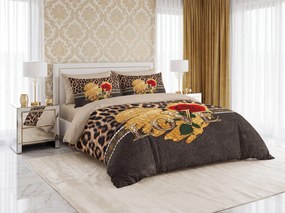 Lenjerie de pat din bumbac BELLE ROSE maro Dimensiune lenjerie de pat: 60 x 70 cm | 140 x 200 cm