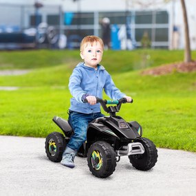 ATV Copii Electric cu Baterie Incarcabila HOMCOM, Viteza 2,8-4,6km/h, Varsta 18–48 Luni, Negru | Aosom Romania