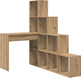 vidaXL Birou de colț cu raft Stejar Artizanal 101,5 x 149,5 x 149,5 cm