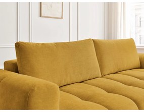 Canapea galben-muștar extensibilă/cu spațiu de depozitare 251 cm Fuji – Bobochic Paris