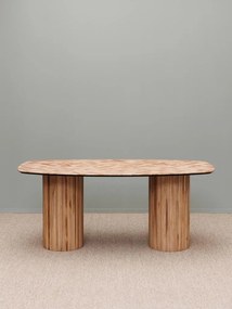 Masa dining, din lemn de tec reciclat, Alezan