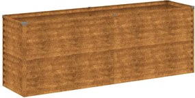 vidaXL Pat de grădină înălțat 196x50x69 cm, oțel corten