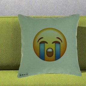 Perna Decorativa Emoji Plange, 40x40 cm, Verde, Husa Detasabila, Perna Inclusa, BEKZ®