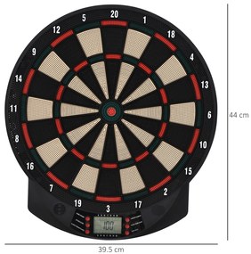 HOMCOM Țintă Electronică Darts, 6 Săgeți, Panou Scor Digital, 44x39.5x2.2cm, Negru, pentru Divertisment Acasă | Aosom Romania