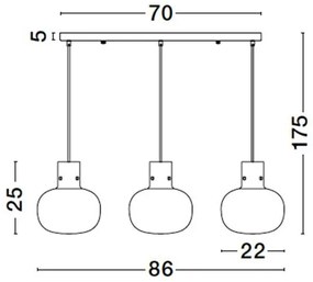 Lustra cu 3 pendule design modern CINZIA