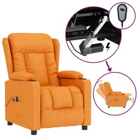 3098788 vidaXL Fotoliu rabatabil electric, galben închis, material textil