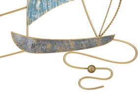 Decoratiune de perete aurie / alba din metal, 51,4 x 4 x 87 cm, Vela Mauro Ferreti