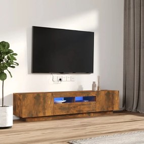 3120167 vidaXL Set dulapuri TV cu LED, 2 piese, stejar fumuriu, lemn prelucrat