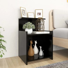 vidaXL Noptiere, 2 buc., negru, 40x35x60 cm, lemn compozit