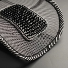 Resigilat- Suport lombar pentru scaun cu efect presopunctura ORTO LOMBAR Mesh, Negru/Gri