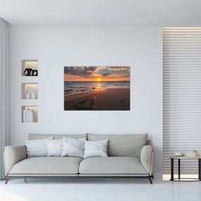 Tablou - Inima în nisip (90x60 cm)