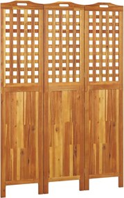 vidaXL Paravan de cameră 3 panouri 121,5x2x180 cm lemn masiv de acacia