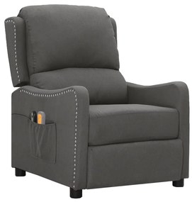 3098758 vidaXL Fotoliu de masaj electric rabatabil, gri închis, textil
