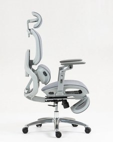 VIGOCHAIR ULTRA PRO VENT Scaun ergonomic, suport lombar cu masaj si incalzire, sezut cu ventilatie, sezut translatie, spatar reglare verticala, cotiere 6D, suport picioare, Full Mesh, Gri
