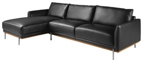 Coltar LUX 5 locuri design italian cu sezlong stanga Cowhide black