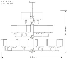 Candelabru modern realizat manual Artu 21L