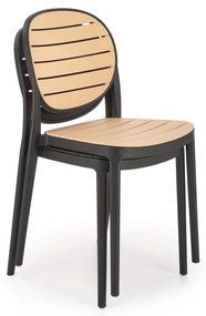 Scaun plastic K529 negru/natur