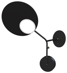 Lampă de perete Ballon 3 left, mai multe variante - TUNTO Model: cadre și parte fixă negre, panou de lemn negru