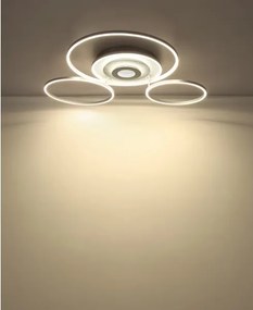 Globo 67824-60 -LED plafonieră reglabilă MILES 60W/230V 80,8x99,2 cm argintie+telecomandă