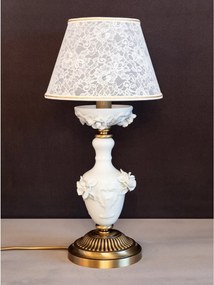 Veioza design italian din alama si portelan alb 9962