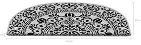 Covorașe pentru scări negre-albe 16 buc. 20x65 cm Anatolian Lace – Vitaus