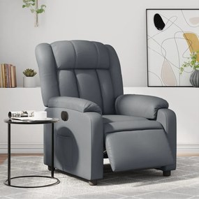 vidaXL Fotoliu rabatabil electric, gri, piele ecologică