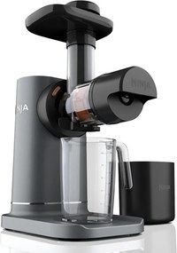 Storcator de fructe 3in1 Ninja NeverClog JC152EU, 150 W, 700 ml, Presare la rece, Taiere, Razuire, Filtre pentru pulpa, Gri