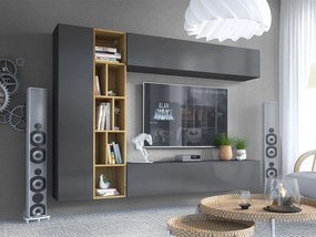 Mobilier living Londria (Gri + Gri + stejar artisan). 1053938