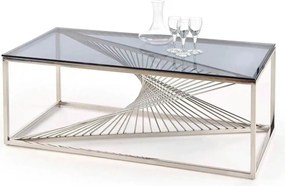 Masuta cafea INFINITY, transparent/argintiu, sticla/otel inoxidabil, 1