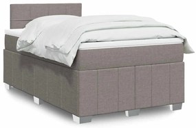 vidaXL Pat box spring cu saltea, gri taupe, 120x200 cm, textil