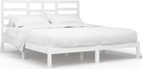 vidaXL Cadru de pat, alb, 200x200 cm, lemn masiv