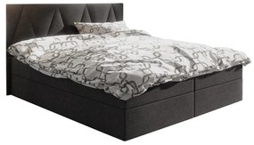 Pat matrimonial Boxspring 140 cm Fade 3 (negru) ( cu saltea și sp. depozitare). 1046505