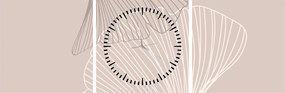Tablou - Frunze bej N⁰2 (cu ceas) (90x30 cm)