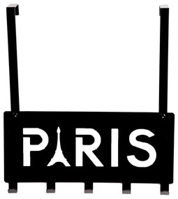 Cuier de ușă negru din metal 30 cm Paris – Compactor