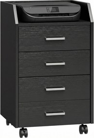 Vinsetto Corp de birou depozitare pe roți 4 sertare culisante din lemn  40 x 36 x 65 cm alb | Aosom Romania