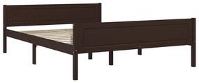 322120 vidaXL Cadru de pat, maro închis, 140x200 cm, lemn masiv de pin