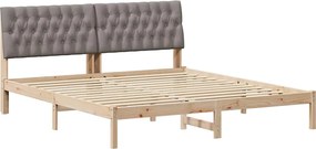 vidaXL Cadru de pat cu tăblie tapițată cu headboard Maro 180 x 200 cm