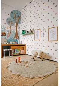 Covor pentru copii verde deschis lavabil/țesut manual din bumbac ø120 cm Bubbly Olive – Lorena Canals