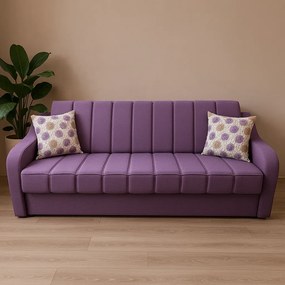 Canapea ALEX extensibila, 3 locuri, cu lada de depozitare, stofa mov, 220x90x90 - Copie Mov