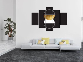 Tablou - Abstracție de aur și negru N⁰2 (150x105 cm)