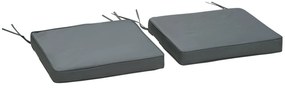 Outsunny Set de 2 perne pentru fotolii de grădină Pernă pentru scaun de exterior Perne de șezut detasabile Umplutură de 5 cm Tesatura de poliester dim. 45L x 45l cm Gri închis | Aosom Romania