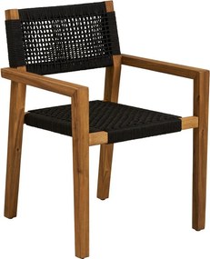 Scaun de grădină negru din lemn masiv Anzio – House Nordic