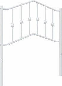 vidaXL Tăblie de pat de schimb metalică, alb, 80 cm