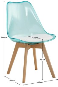 Scaun sufragerie Bralla 2 (transparent + verde + fag + alb) . 1116243