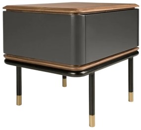 Noptiera deosebita design LUX Dark Grey-Walnut