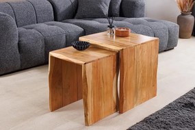 Set de 2 masute din lemn de salcam MAMMUT