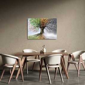 Tablou pe sticlă - Arborele celor patru anotimpuri (70x50 cm)