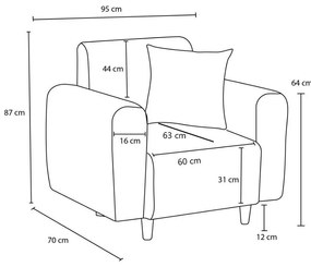 Fotoliu Noyalepo L (gri + Nuc). 1106531