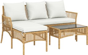 Outsunny Set de Mobilier de Grădină, Set de Grădină 3 Piese, Crem Natural | Aosom Romania