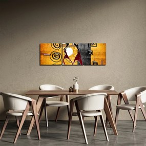 Tablou - Pictură străveche (cu ceas) (90x30 cm)